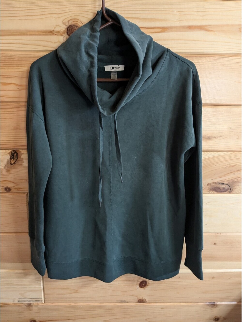 Cable & Gauge Sport Women's S Green Solid Pullover Hoodie